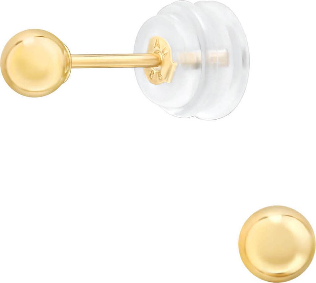 Ohrringe Ohrstecker 585 Gelbgold 14kt mit Kugel 3-4mm Größe - 3 mm