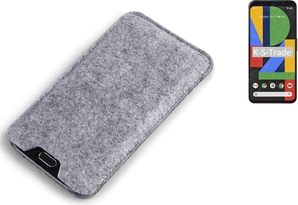 K-S-Trade Filz Handyhülle kompatibel mit Google Pixel 4 XL Schutzhülle Filztasche Filz Tasche Case Sleeve Handy Hülle Filzhülle grau