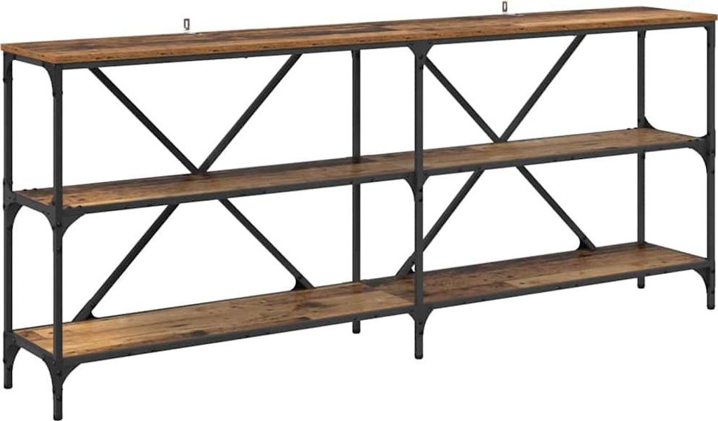 Konsolentisch mit Regal Altholz 180 x 30 x 75 cm Holzwerkstoff