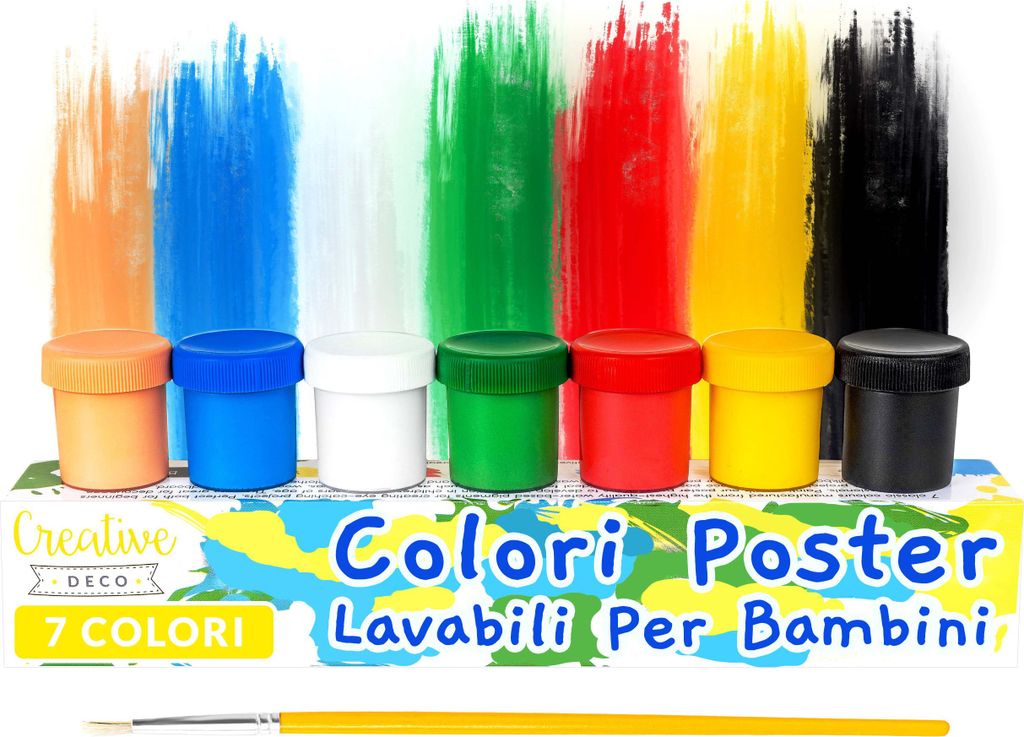 Creative Deco Tempere Lavabili per Bambini Colori Pittura a Immagine del prodotto 