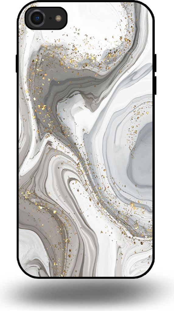 Smartphonica Handyhülle passend für iPhone 7/8 mit Marmordruck - TPU Rückseitenschutzhülle Marmordesign - Silber