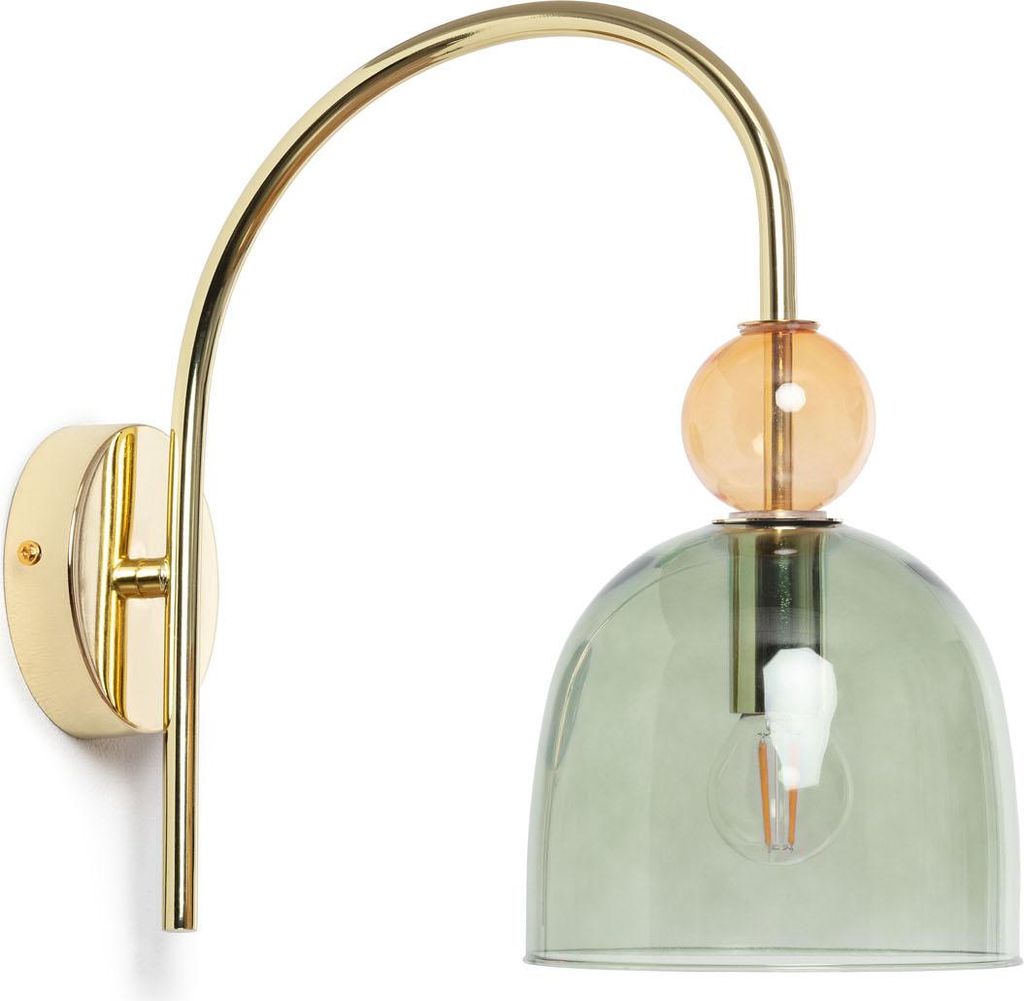Wandleuchte Metall und Glas Baudelaire Grün Produktbild 