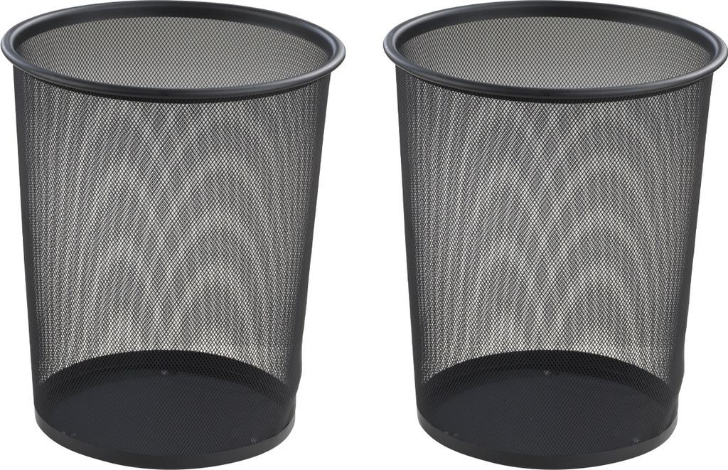 Papierkörbe - 20 Liter - Schwarz - Metallgeflecht - 2er Set