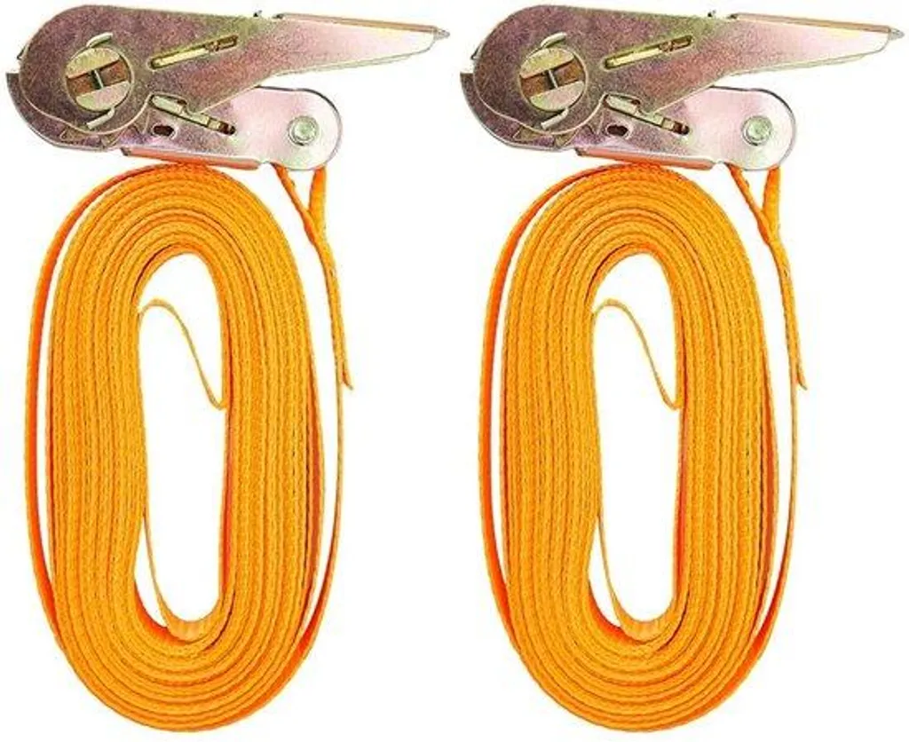 Sangles d'arrimage 7 m lot de 2 noir avec boucle de serrage robuste