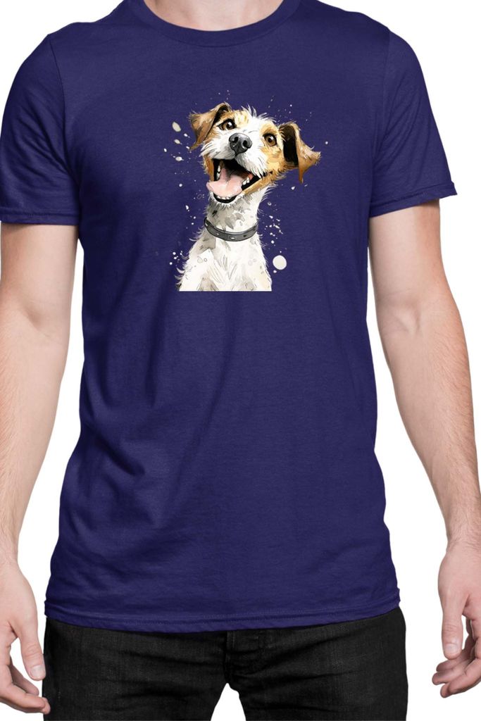 Herren T-Shirt Funny Dogs Breeds Jack Russel Terrier Dog Breed, Man 3XL / Dunkelblau