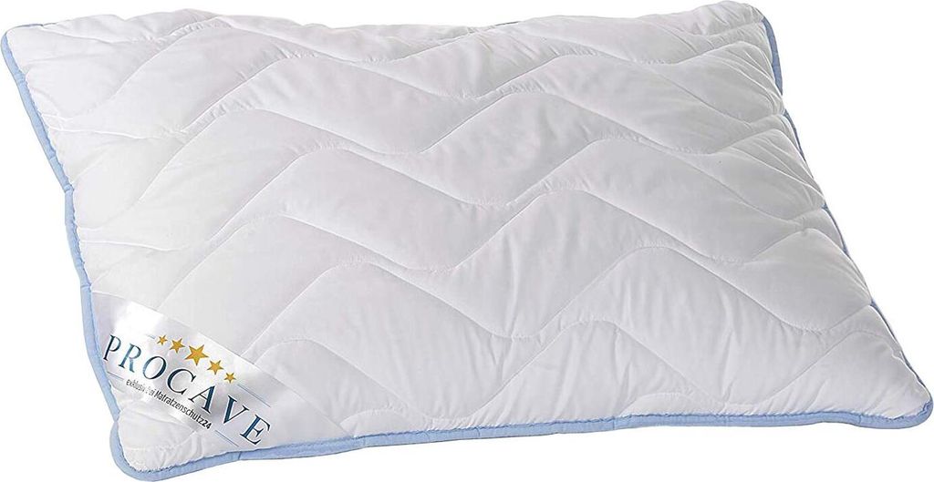 PROCAVE TopCool Kissen als kochfestes Kopfkissen 60x90 cm - Steppkissen und Schlafkissen, Qualitäts-Stepp-Kissen - atmungsaktives Allergiker Kisse...