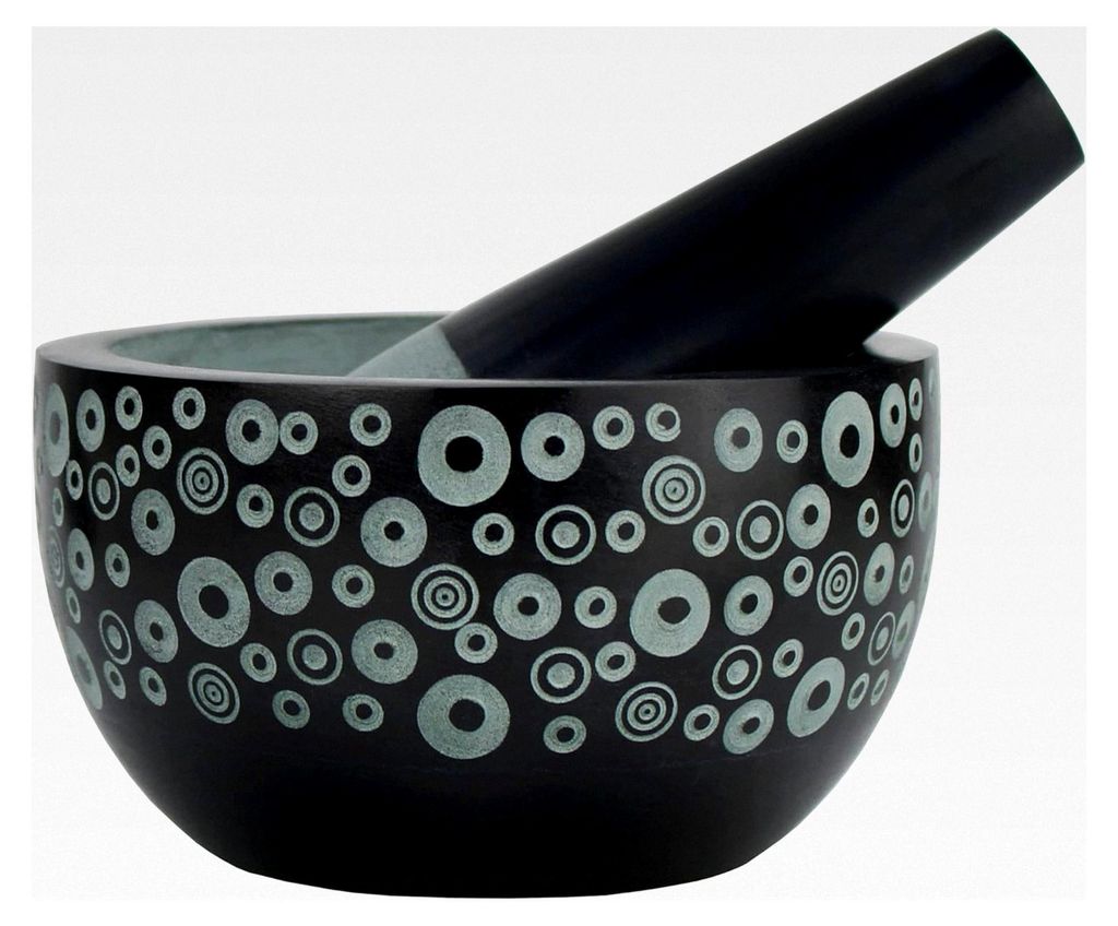 Mörser Saturn Fair Trade mit Stößel, Softstone, H 6,5 cm, DM 12 cm