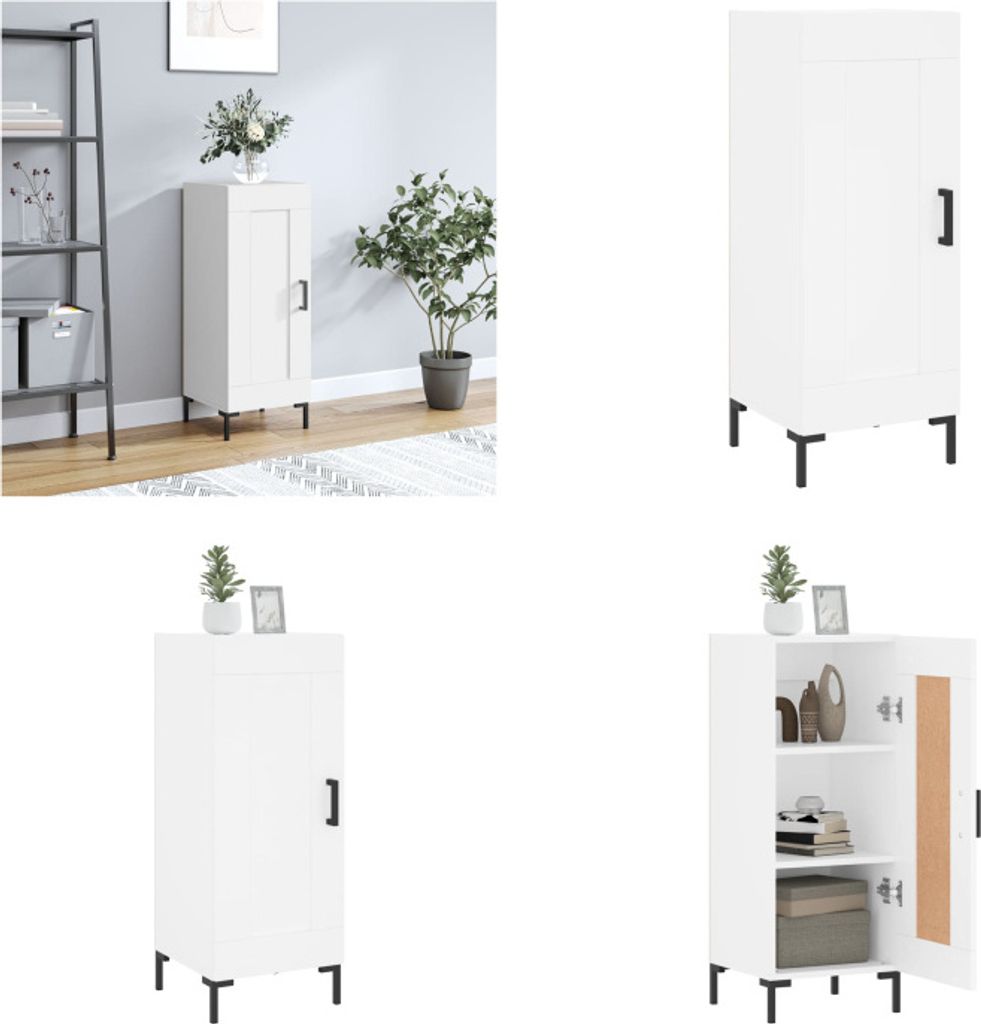 vidaXL Sideboard Weiß 34,5x34x90 cm Holzwerkstoff - Sideboard - Sideboards - Schrank - Aufbewahrungsschrank