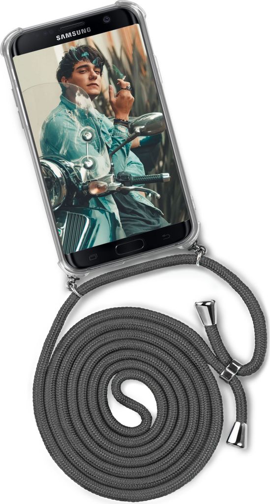 TWIST-Case + TWIST-Cord für Samsung Galaxy S7 Edge, Farbe:Cool Elephant (Silber)