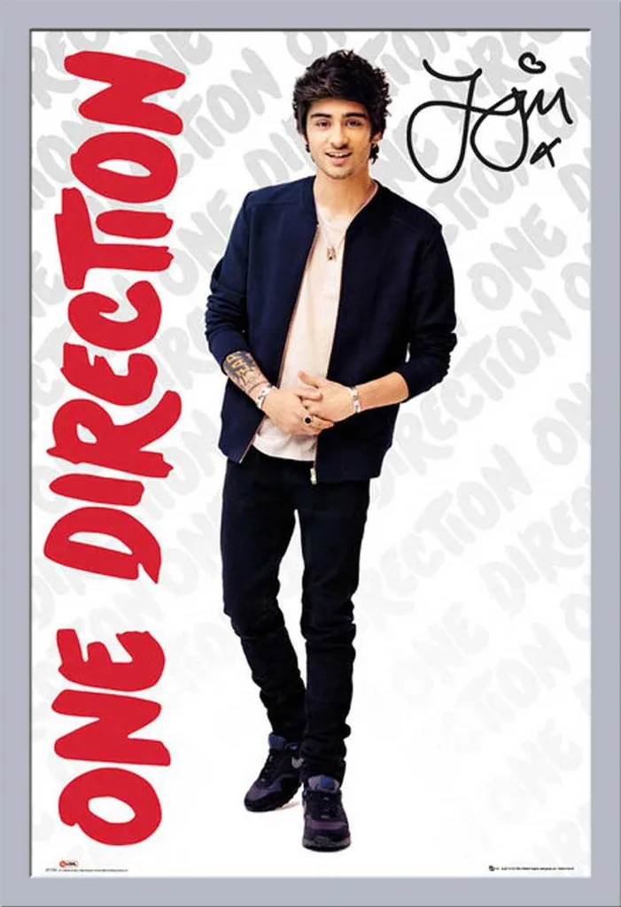 Poster One Direction Zayn Logo + Cornice Argento Shinsuke Maxi MDF