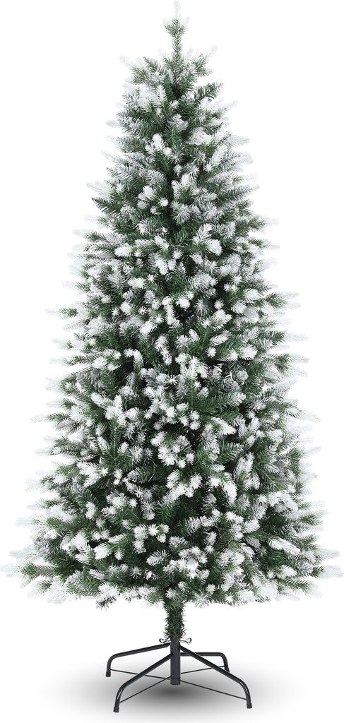 183 cm großer grün beflockter PE-Weihnachtsbaum mit Produktbild 1