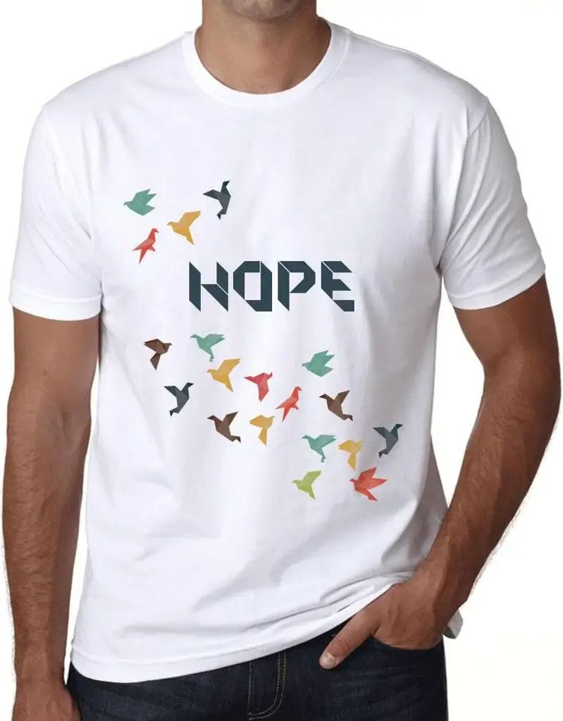 Herren Grafik T-Shirt Origami-Hoffnung – Origami Hope – Öko-Verantwortlich Vintage Jahrgang Kurzarm Lustige Druck Geburtstag Geschenk Mann