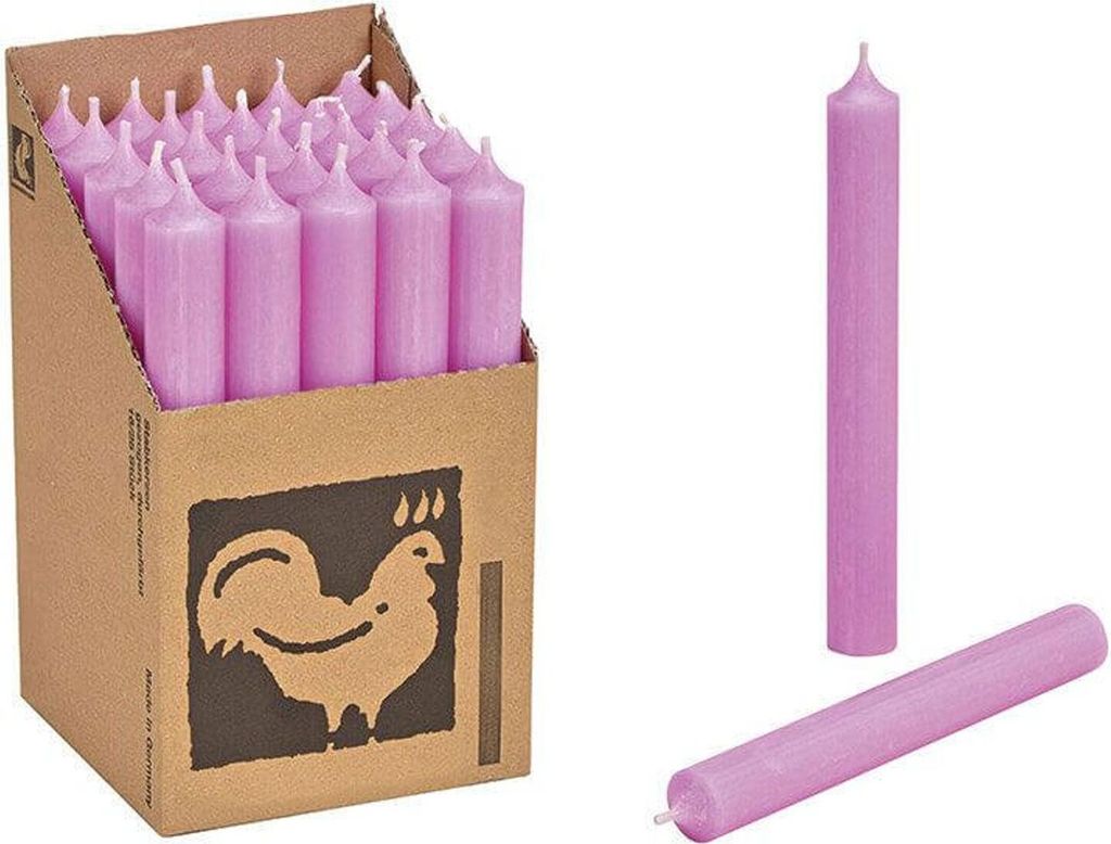 25 bougies en bâtonnet Violet pastel - Pastel Purple 180 x Image du produit 