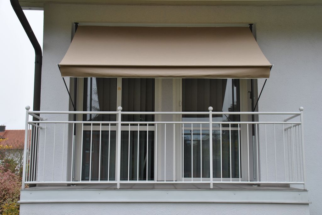 Angerer Klemmmarkise taupe 150 cm Markise Balkon Balkonmarkise