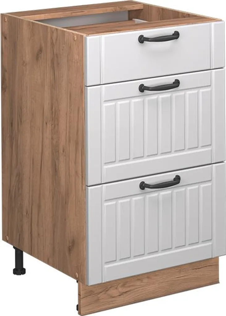Meuble cuisine Vicco Fame-Line 50 cm avec plan de travail marbre chic