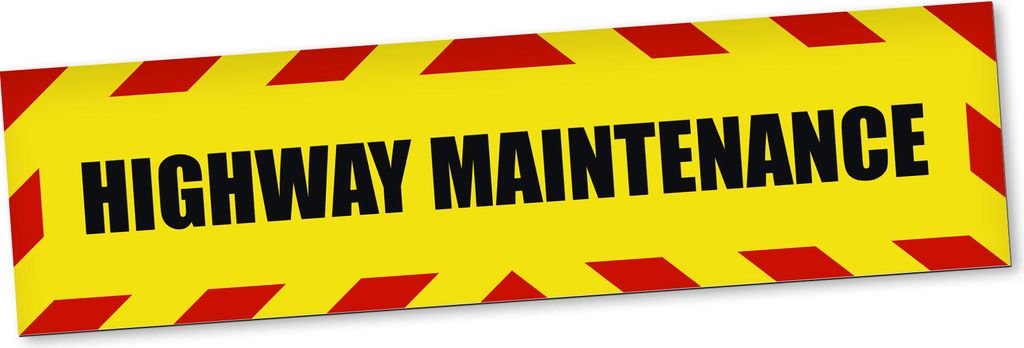 PantherPixel Highway Maintenance Magnetschild Auto Straßenmeisterei Magnetfolie Geschenkidee 45 x 12 cm STANDARDFARBFOLIEN