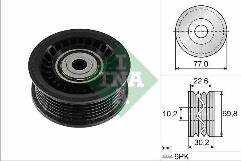 Umlenk-/Führungsrolle, Keilrippenriemen INA 532 1075 10