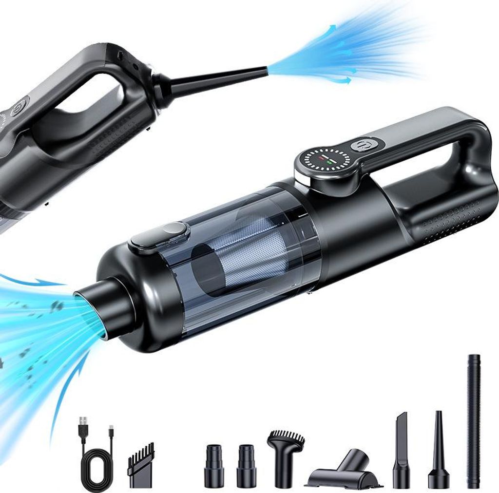 Kabelloser Handstaubsauger – Autostaubsauger & Druckluftreiniger, 12000 Pa, bürstenloser 100W Motor, wiederaufladbar mit 6000mAh Akku