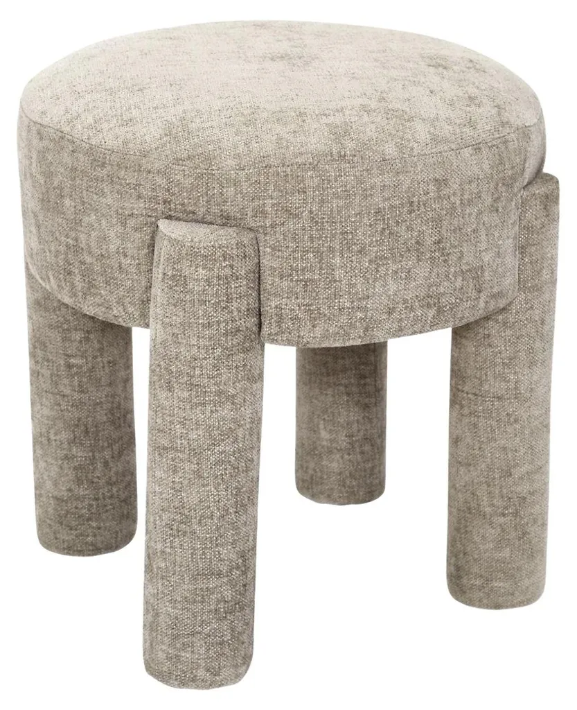 Pouf de Salon Taupe 40x40x42 cm - Siège d'Appoint Rond pour la Maison