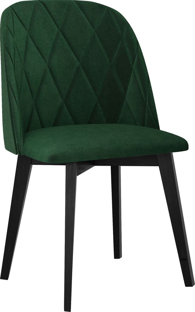MIRJAN24 Stuhl Monti III Pik Raute, Esszimmerstuhl aus Buchenholz, Stilvoll Polsterstuhl, Wohnzimmer (Holzfarbe: Schwarz, Stofffarbe: Riviera 38)