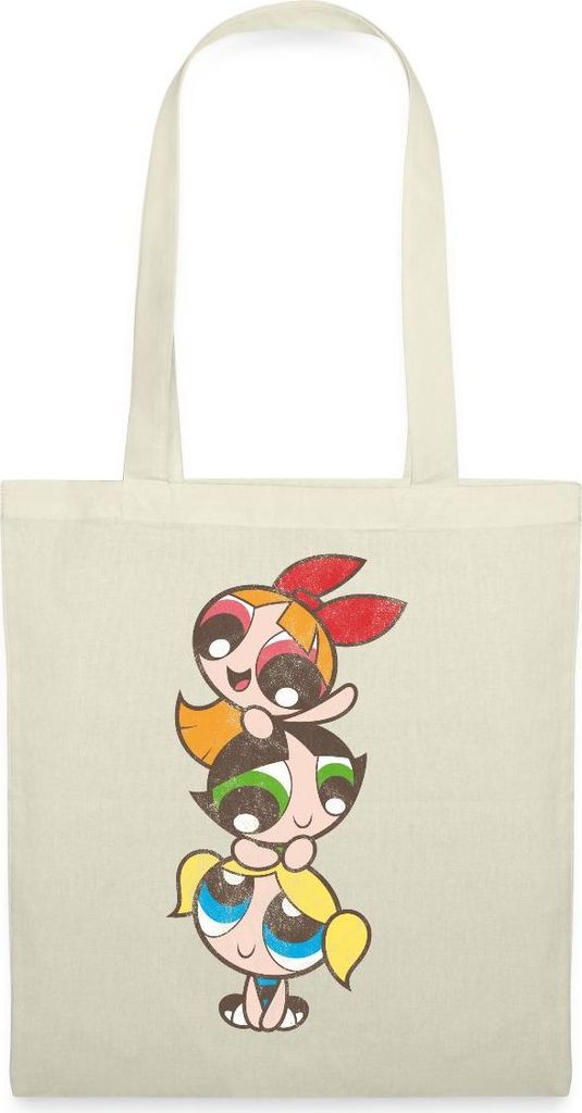 Spreadshirt Powerpuff Girls Mädchenturm Stoffbeutel, One size, Natur