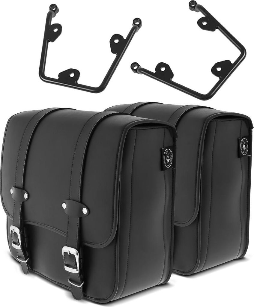 Set 2x Satteltaschen mit Halter passend für Kawasaki Vulcan S 15-25 #