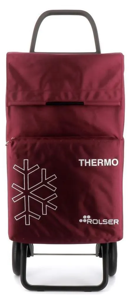 Caddie de courses Rolser 2 roues avec sac isotherme 8L intégré bordeaux