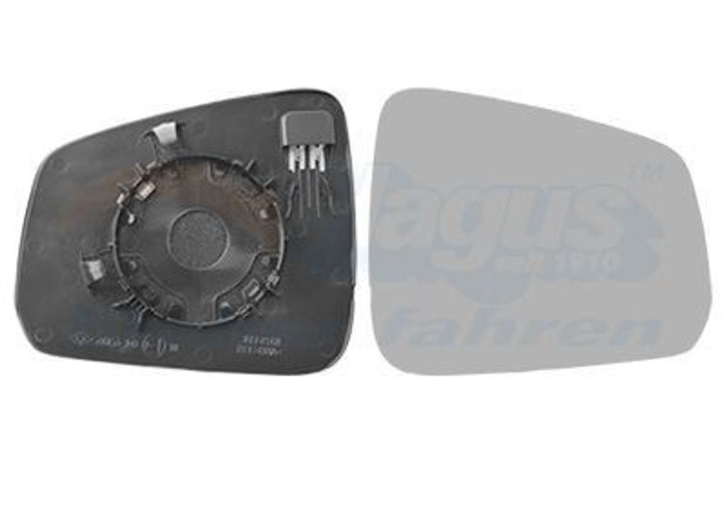 VAN WEZEL Spiegelglas Außenspiegel Rechts für VW Caddy V Kombi (SBB, SBJ) Konvex Beheizbar 5707838