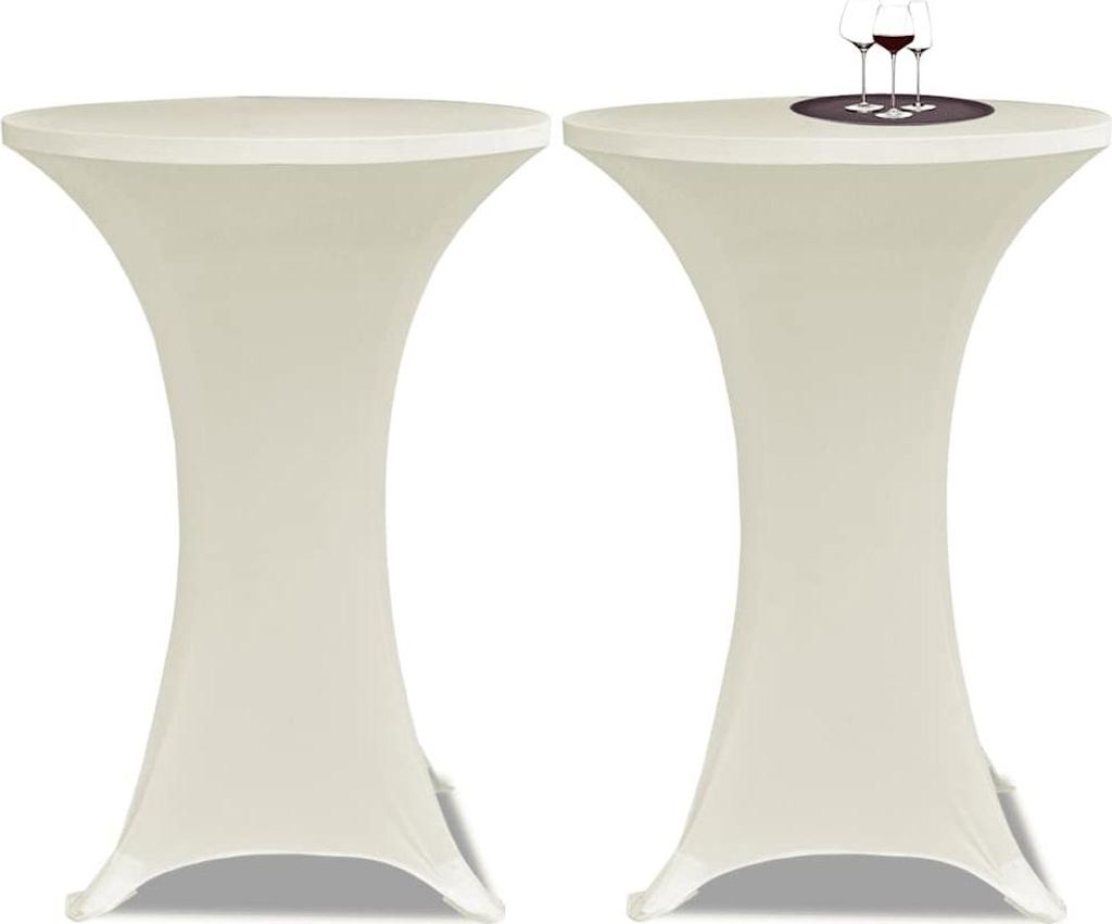 vidaXL Stehtischhussen 4 Stk. Ø 80 cm Creme Stretch