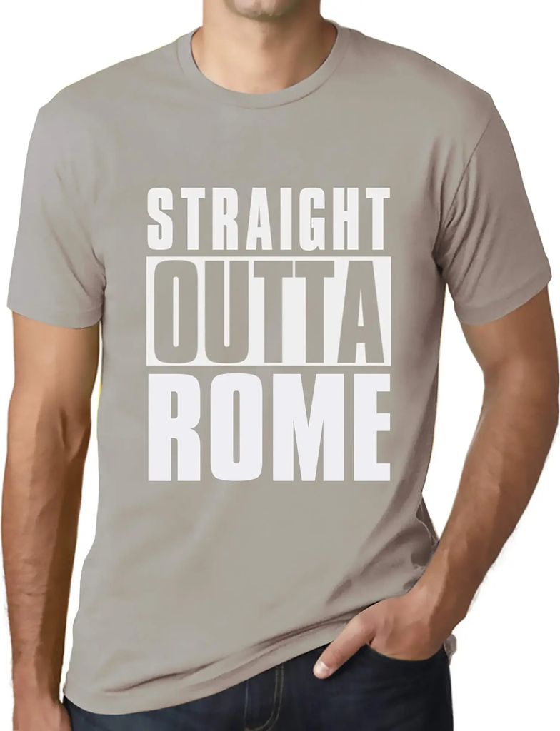 Herren Grafik T-Shirt Direkt aus Rom – Straight Outta Rome – Öko-Verantwortlich Vintage Jahrgang Kurzarm Lustige Druck Geburtstag Geschenk Mann