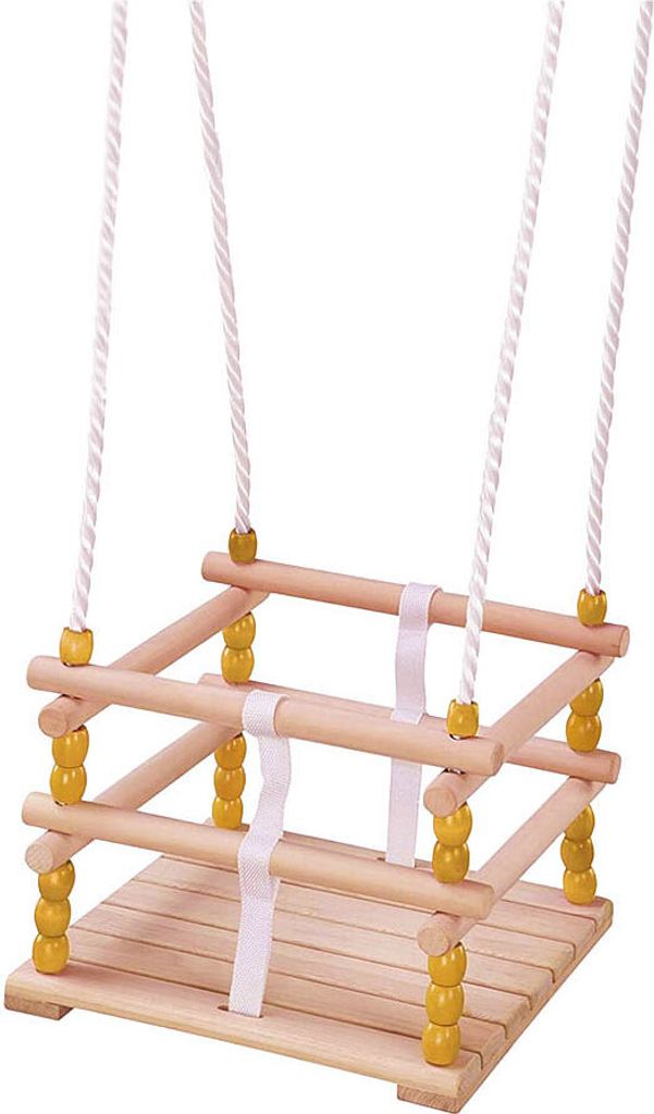Idena 40192 Balançoire bébé jaune bois Image du produit 