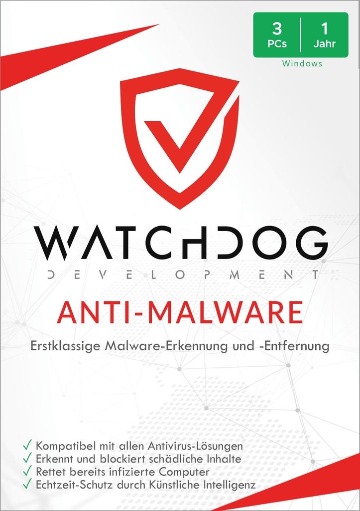 Watchdog Anti-Malware / 3-PC / 1-Jahr / Lizenz per E-Mail
