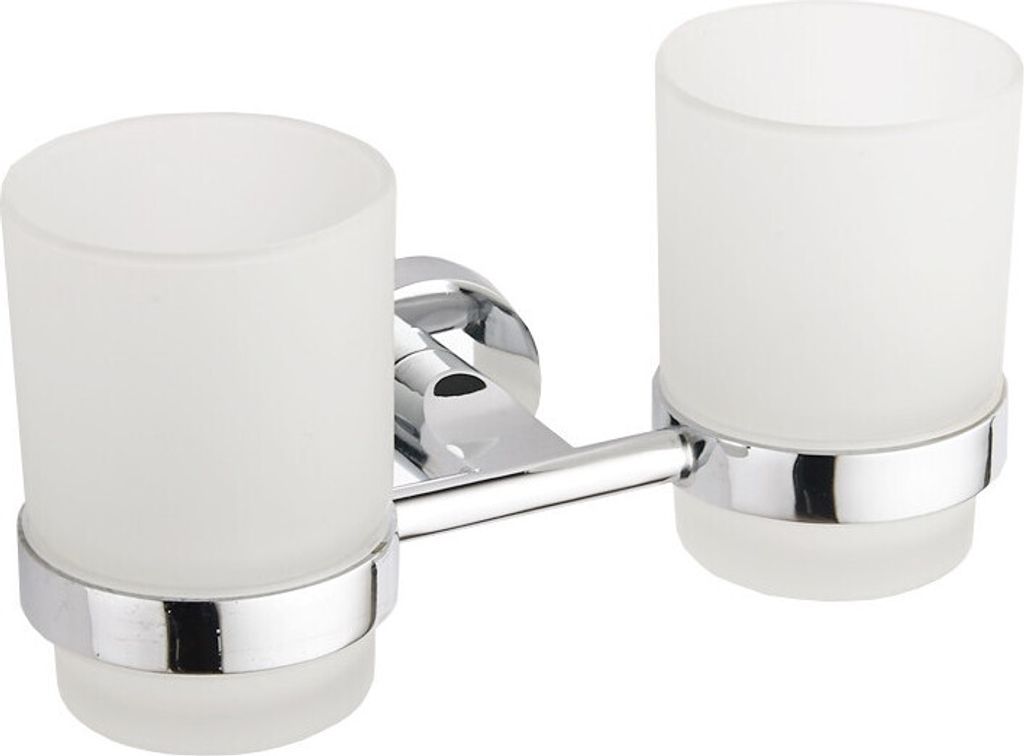 Mexen Tiber Doppelter Zahnputzbecher, Chrom - 7050552-00