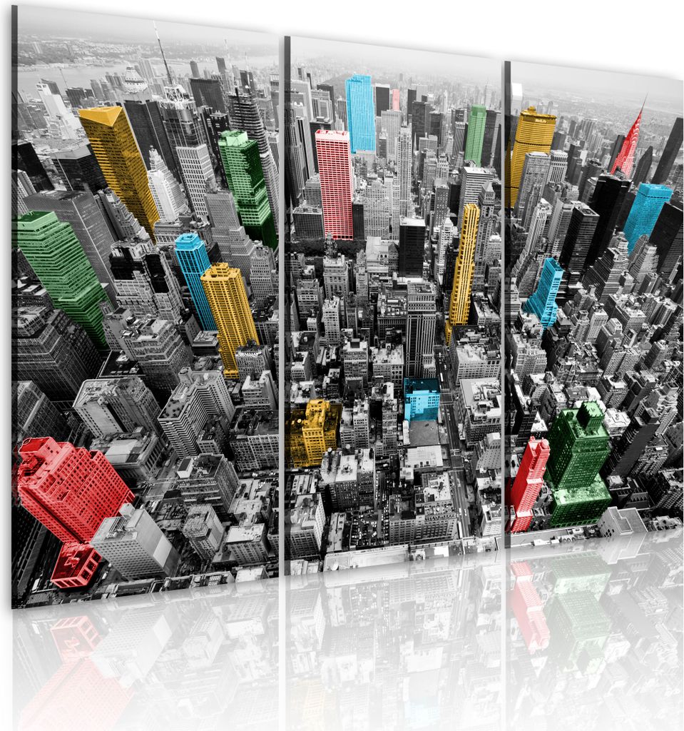Modernes Wandbild 030111- 7 (120x80) - 3 Teilig Bilder Fotografie auf Vlies Leinwand Foto Bild Dekoration Wand Bilder Kunstdruck New York