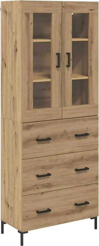 Highboard 2 pcs chêne Artisan tiroirs coulissants bois composite durable
