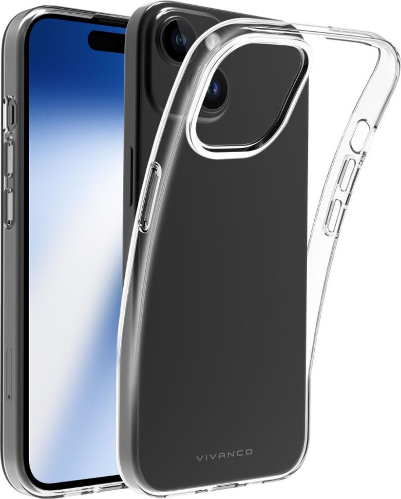 ViVanco Super Slim, Cover, Apple, iPhone 15, 15,5 cm (6.1"), Transparent