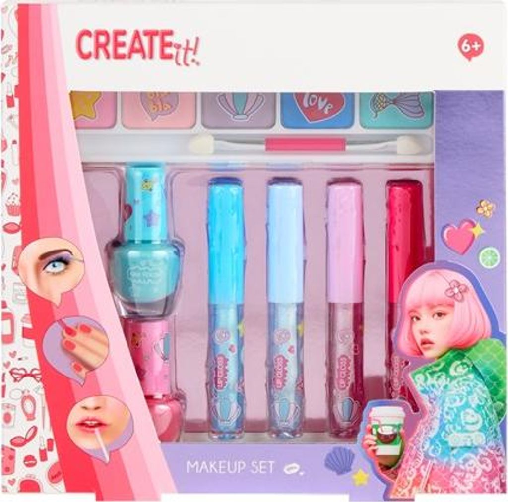 Canenco Create It! Make-up Set Meerjungfrau Glitter 7-teilig (6er-Thekendisplay) 884141V2