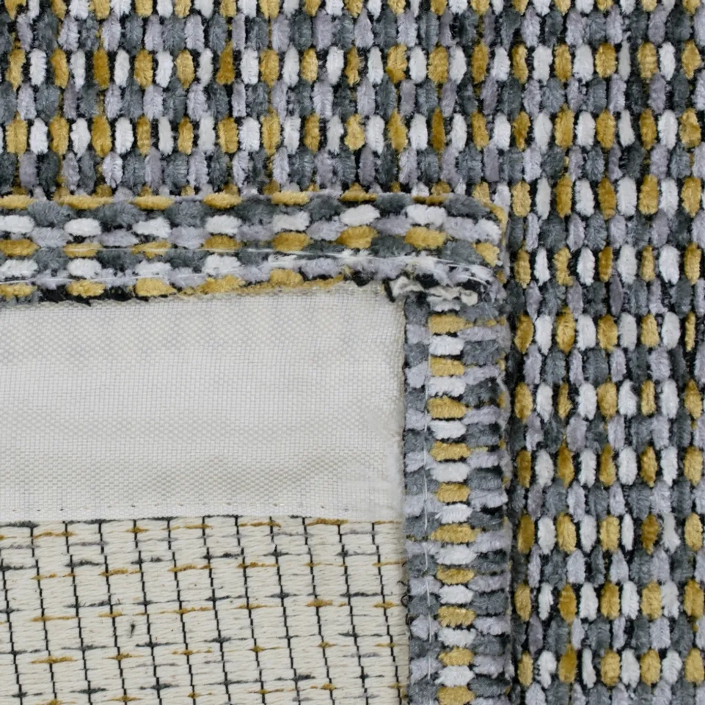 Tapis naturel gris reflets dorés - Texture douce et tissage résistant