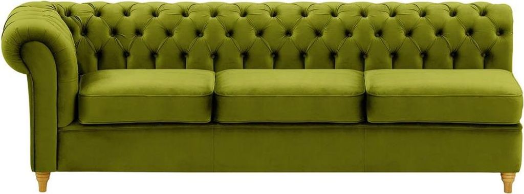 Chesterfield Modul - Dreisitziges Seitenelement, links (3L)-Velluto 9-like oak