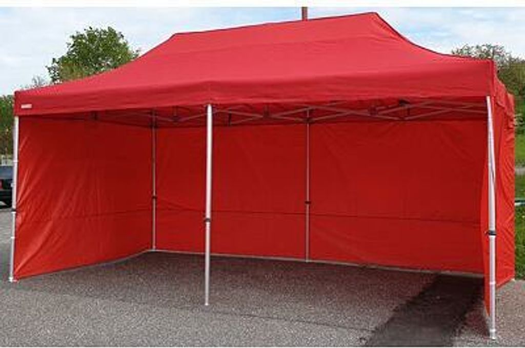 Faltpavillon 3x6m ALU Premium Vollseiten - Weiß