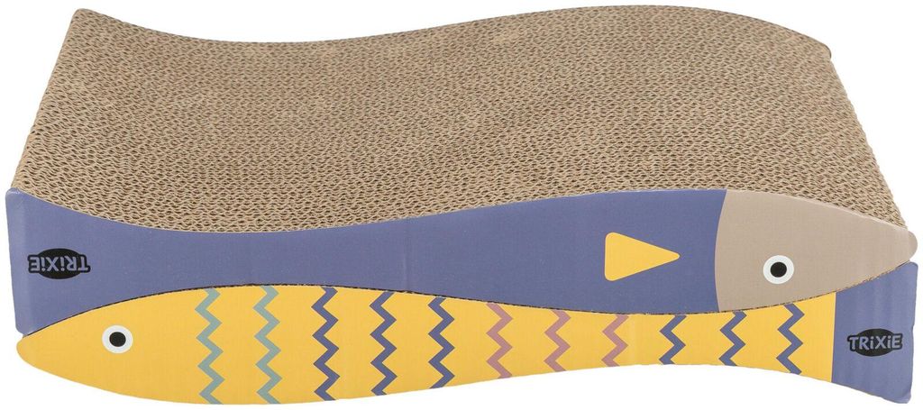 TRIXIE Kratzpappe - blau/gelb - 40 × 30 × 11 cm Produktbild 