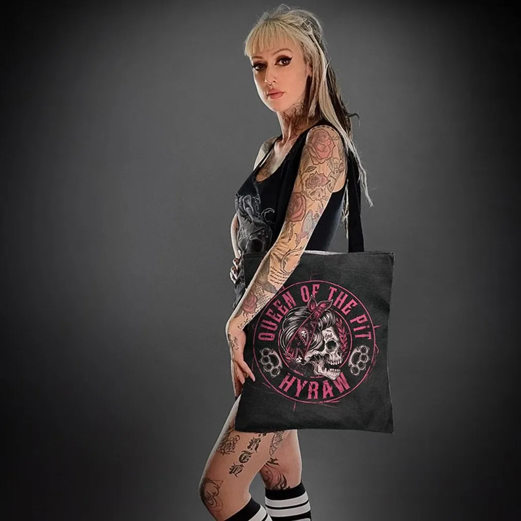 Idea Regalo Rock: Borsa Hyraw Regina della Fossa in Canvas Nero