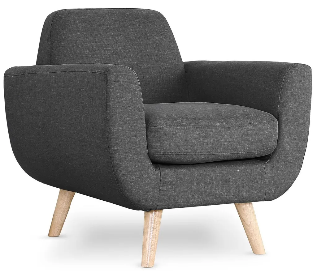 Fauteuil de Salon Scandinave Gris Foncé Danube - Confort et Style Moderne