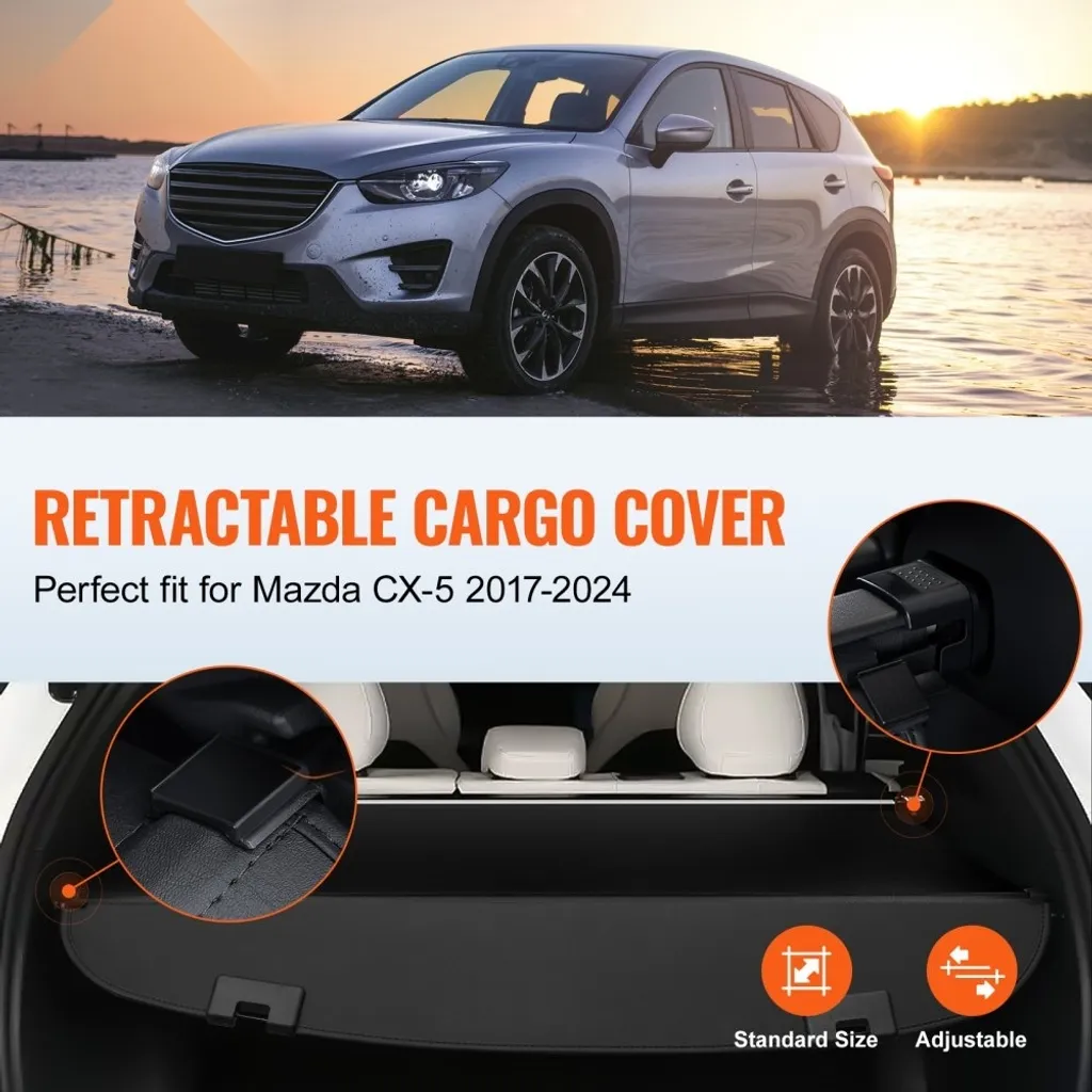 Cache-bagages extensible Mazda CX-5 - Toile robuste à fixation facile - 2