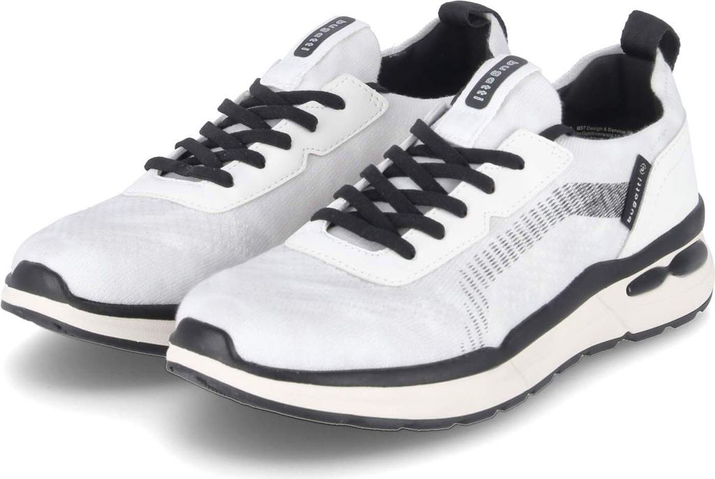 Bugatti Herren Low Sneaker Weiß Synthetik Textil Green Spirit Größe: 42