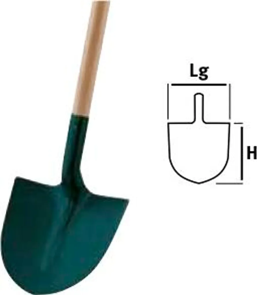 Pala tonda in lamiera, manico in tubo composito da 29 cm