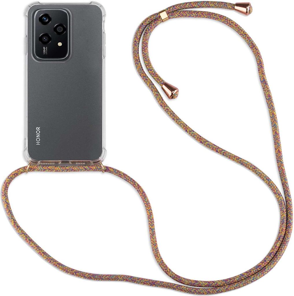 Handykette für Honor 200 Lite Handyhülle mit Band Case Hülle mit Kordel Handy Tasche in Rainbow