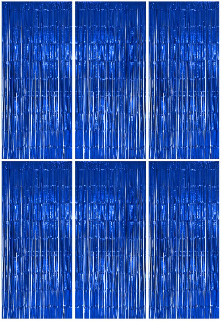6x Lametta Vorhang - blau - 91x244 cm Produktbild 