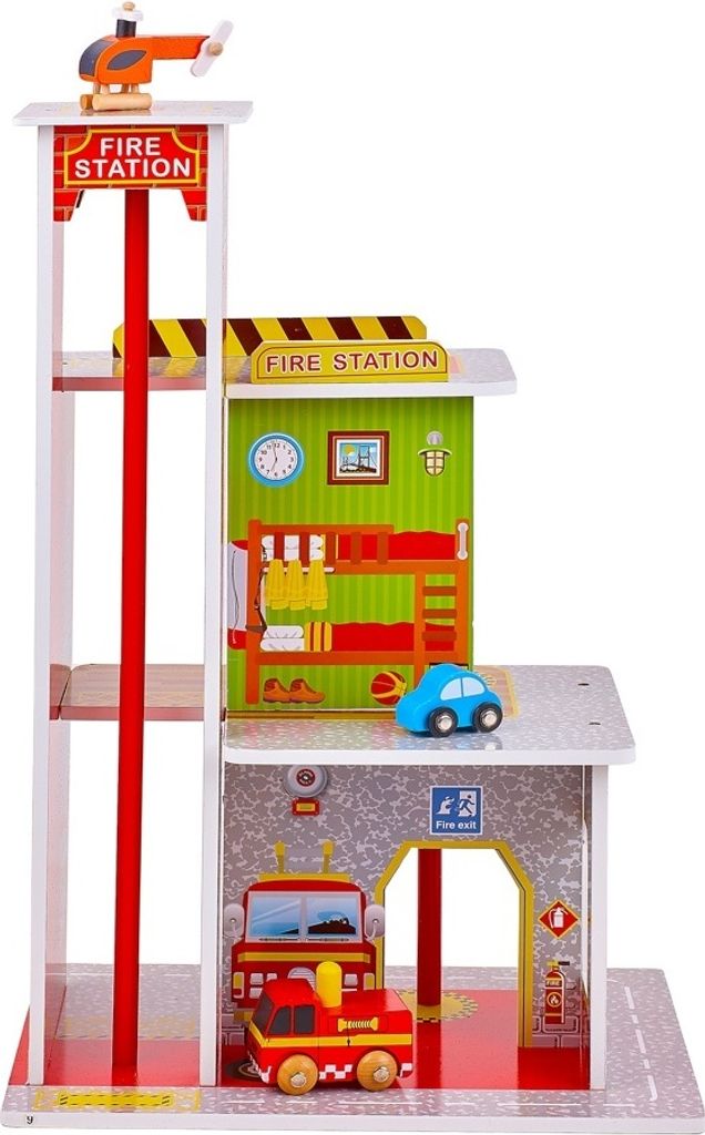 Aga4Kids Hölzerne Feuerwache Spielset