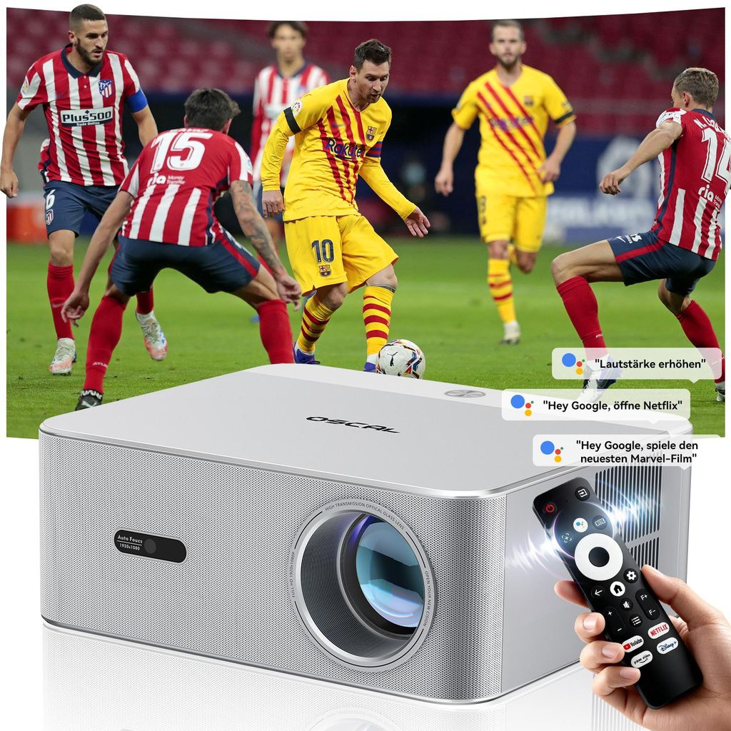 OSCAL PV800 PRO Beamer, 1400 ANSI Lumen, 4K Unterstützung, Produktbild 